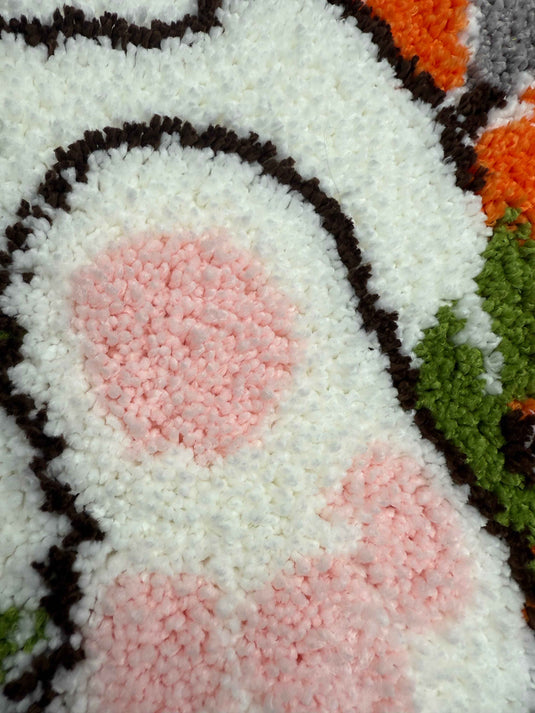 Cute rabbit-shaped flocked floor mat