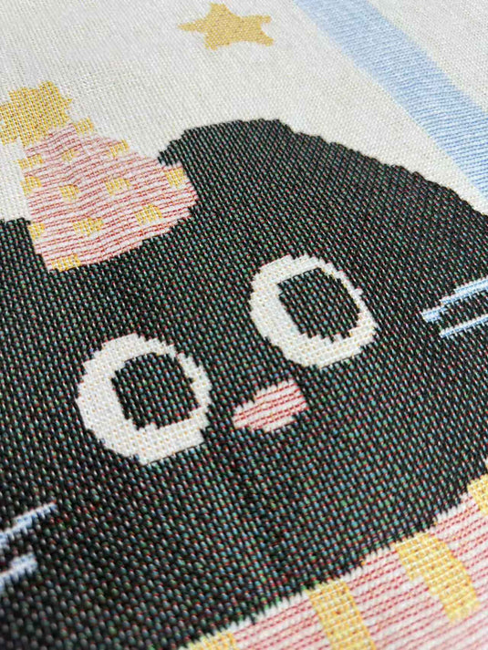 Childlike Cat Six-color Warp Chenille Sofa Throw