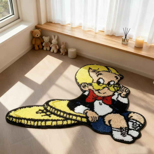 Cartoon Character Shaped Flocked Carpet
