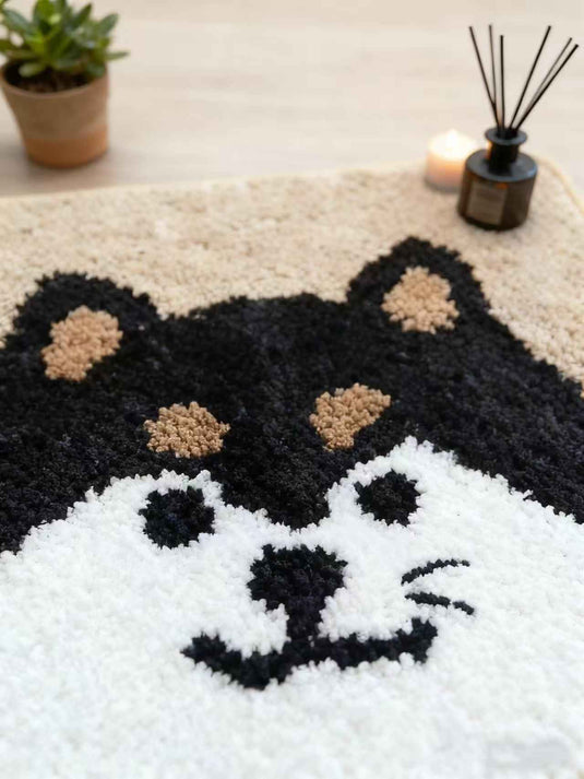 Cute Shiba Inu Flocked Carpet