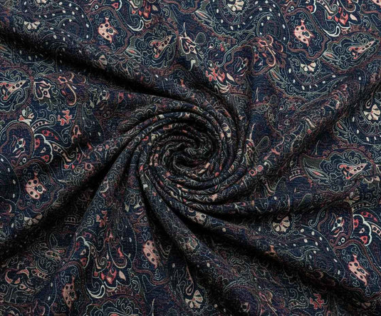 Persian Paisley Chenille Jacquard Fabric