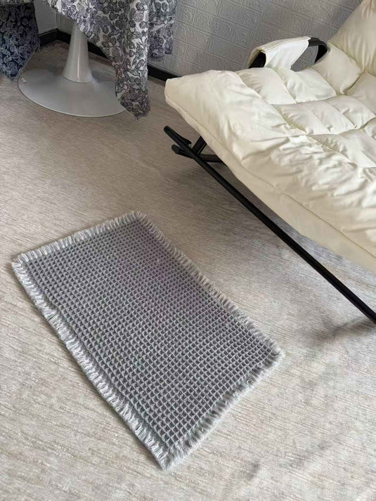 Modern Minimalist Solid Color Waffle Weave Floor Mat