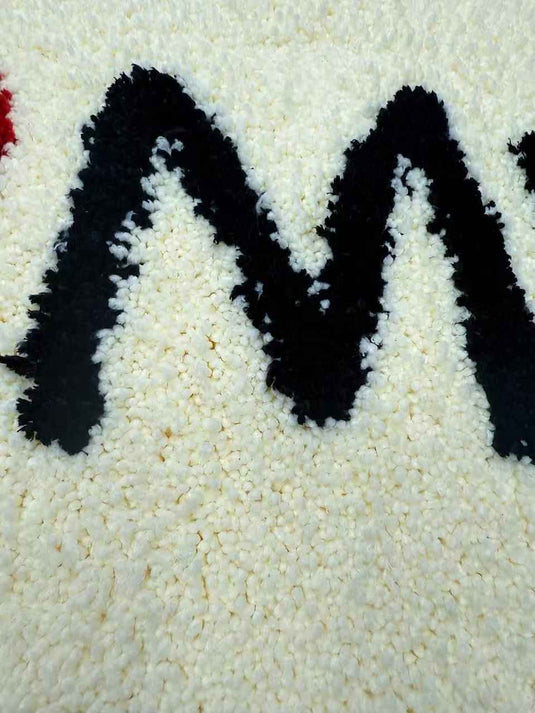Letter and Heart Flocked Carpet