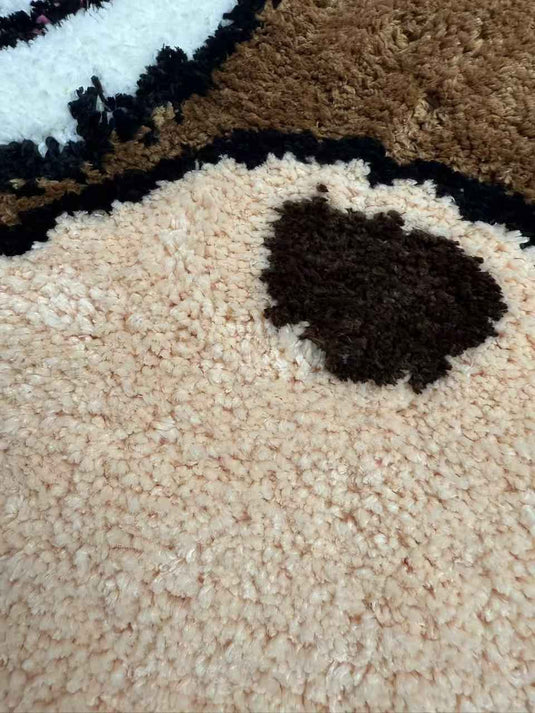 Trendy Art Big-eye Bear Flocked Carpet