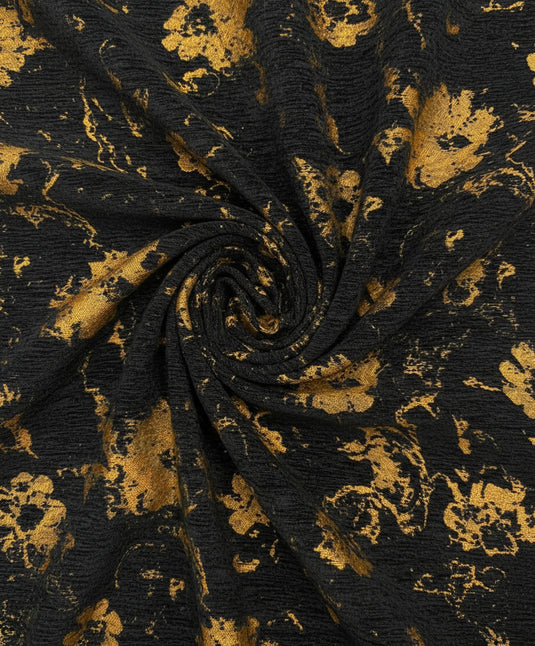 Vintage distressed floral jacquard fabric