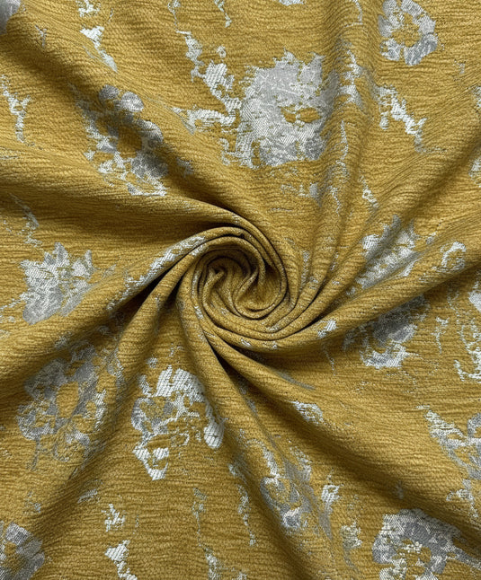 Vintage distressed floral jacquard fabric