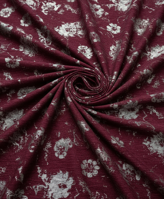 Vintage distressed floral jacquard fabric
