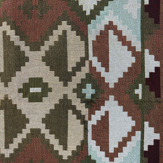Earthy Geometric Woven Tapestry Blanket | Modern Farmhouse Boho Wall Decor - Fucolina