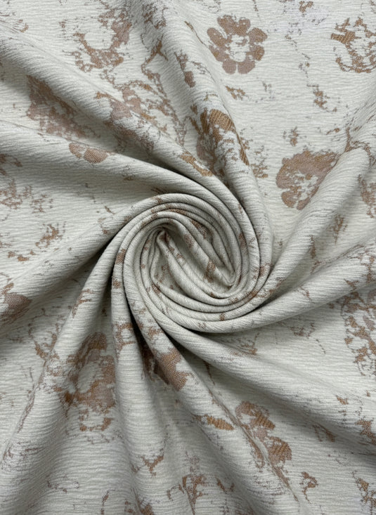 Vintage distressed floral jacquard fabric