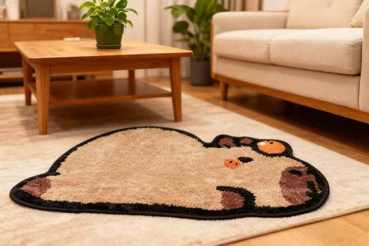 Cute Capybara-shaped Flocked Carpet