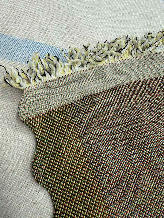 Childlike Cat Six-color Warp Chenille Sofa Throw