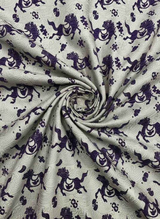 New Chinese Auspicious Beast Pattern Chenille Jacquard Fabric