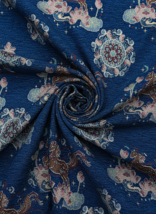 Dunhuang Feilian and Floral Jacquard Fabric Color Card (Multiple Colors Available)