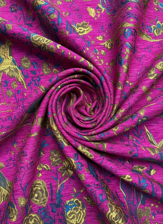 Floral and Bird Jacquard Fabric Color Card (Multiple Colors Available)