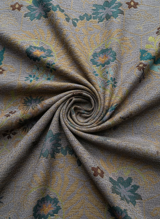 Vintage Floral and Bird - Animal Jacquard Fabric Color Card (Multiple Colors Available)