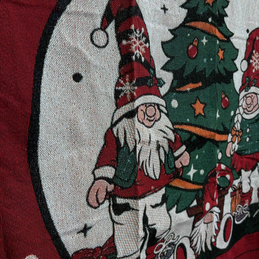 Christmas Gnomes Themed Textile Wallpaper Tapestry, Festive Wall Decor - Fucolina