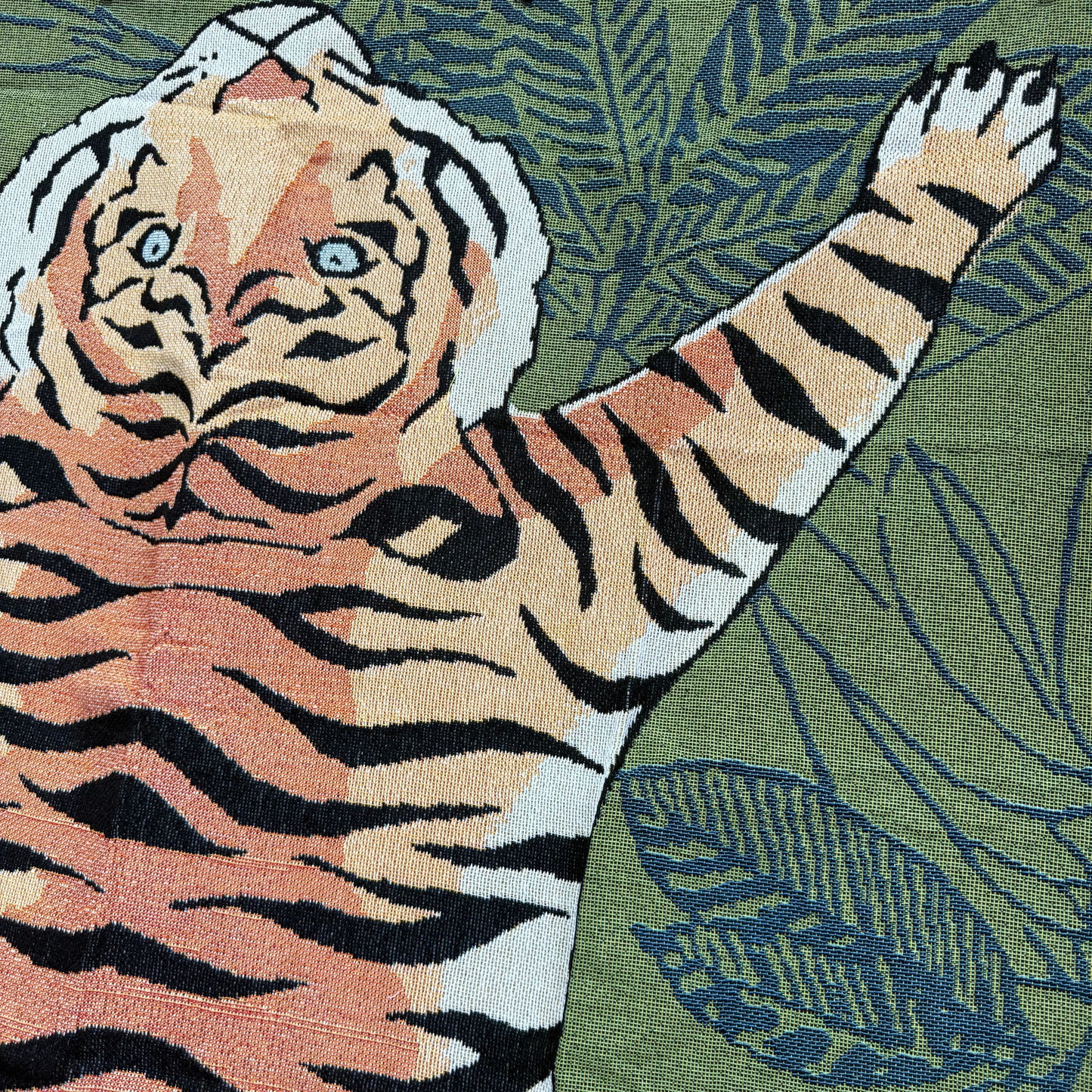 "Tiger Rug" Graphic Woven Tapestry | Jungle Cat Bohemian Wall Hanging - Fucolina