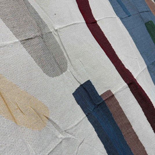 "Composition" Abstract Woven Tapestry | Modern Minimalist Wall Art Blanket - Fucolina