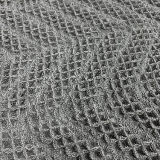 Gray Geometric Textured Woven Rug | Waffle Rug - Fucolina