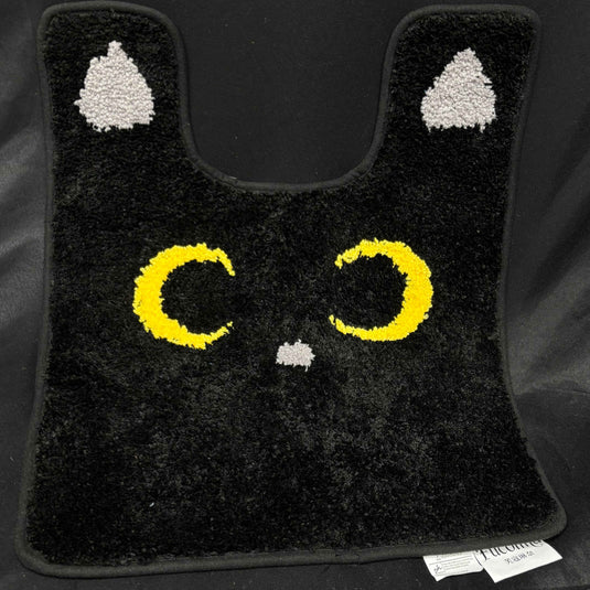 Cute Black Cat - Shaped Flocking Carpe - Fucolina