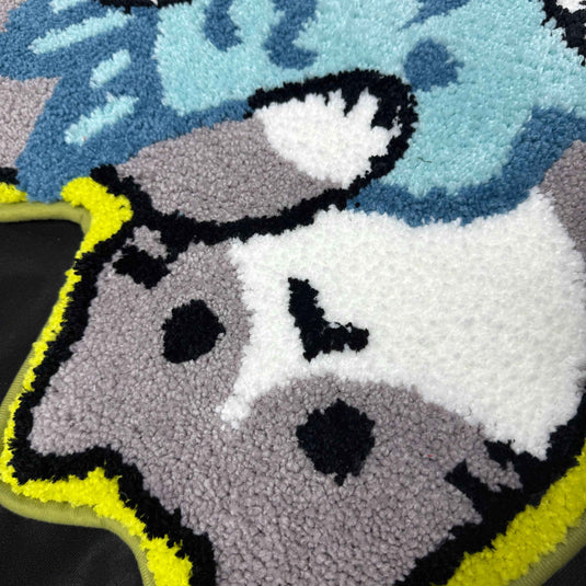Cute Cat with Fish Tufted Rug | Kawaii Feline Accent Mat for Kids Room - Fucolina