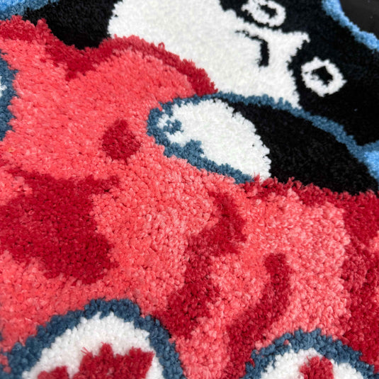 Grumpy Cat with Fish Tufted Rug | Funny & Cute Kawaii Feline Floor Mat - Fucolina