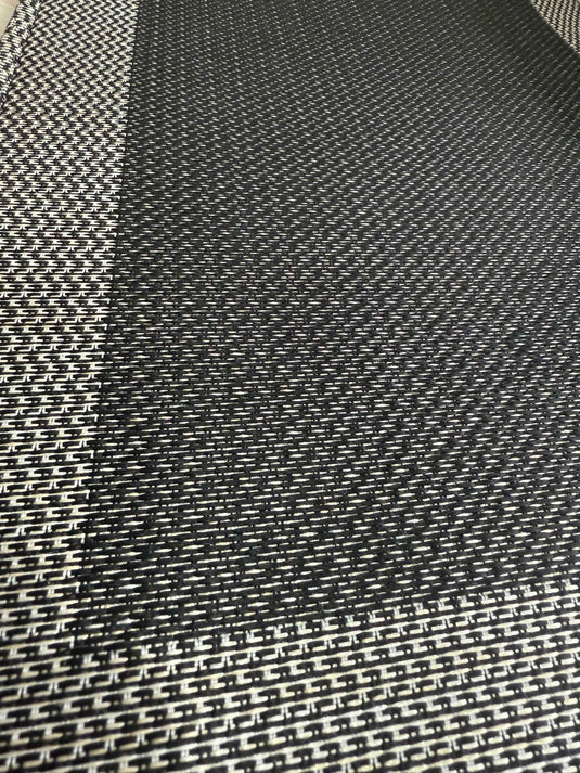 Dark Grey Herringbone Pattern Rug with Light Grey Border - Fucolina