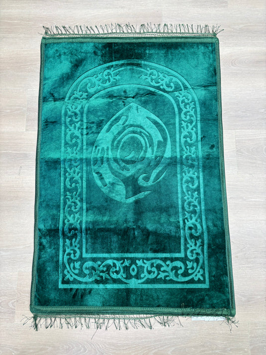 Teal Religious Symbol Islamic Prayer Floor Coverings Rugs, Worship Mat - Fucolina