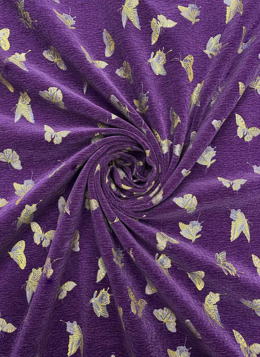 Childlike Butterfly Pattern Chenille Jacquard Fabric