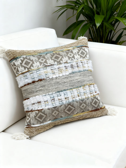 Ethnic Style Jacquard Plush Pillow/Cushion Cover - Fucolina