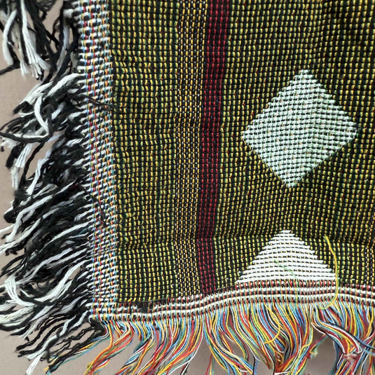 Earthy Geometric Woven Tapestry Blanket | Modern Farmhouse Boho Wall Decor - Fucolina