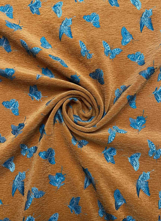 Childlike Butterfly Pattern Chenille Jacquard Fabric