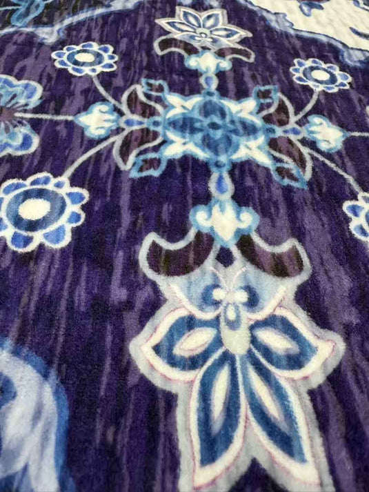 Vintage blue palace style faux cashmere carpet