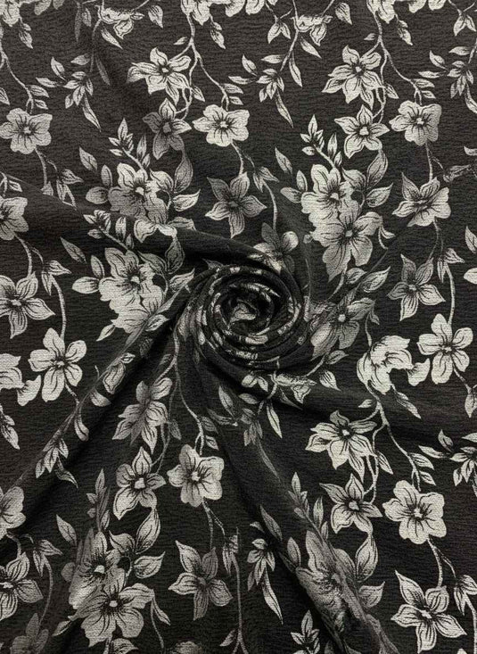 Elegant Vine Floral Chenille Jacquard Fabric