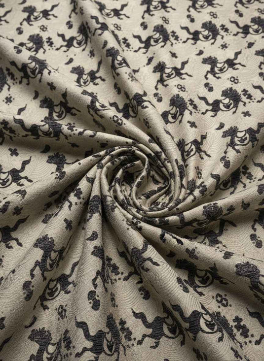 New Chinese Auspicious Beast Pattern Chenille Jacquard Fabric