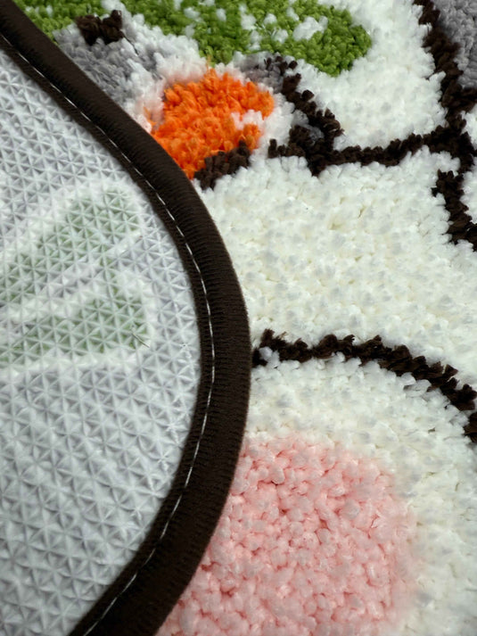Cute rabbit-shaped flocked floor mat