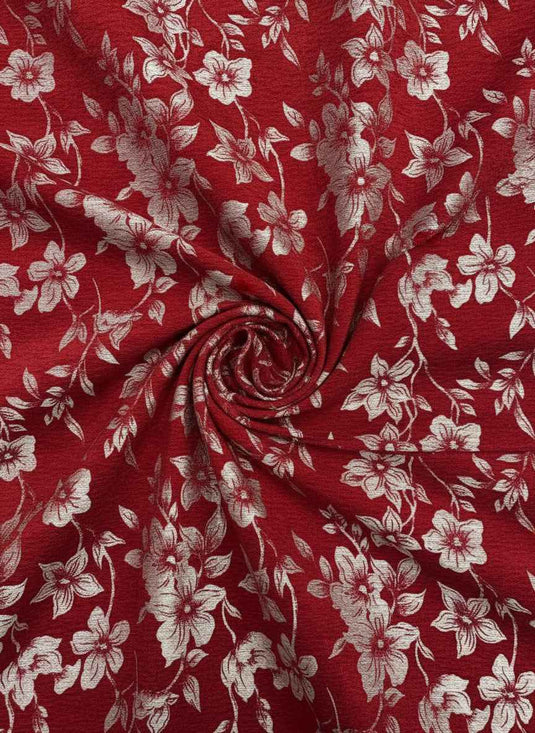 Elegant Vine Floral Chenille Jacquard Fabric