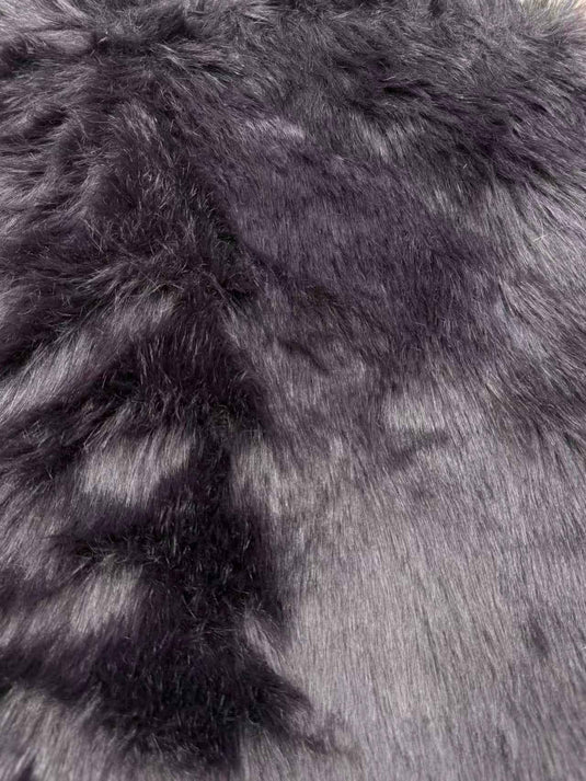 Elegant Dark Purple Rabbit Fur Imitation Throw Pillow - Fucolina