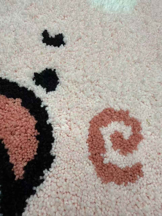 Cute Drooling Pig - shaped Flocking Carpet