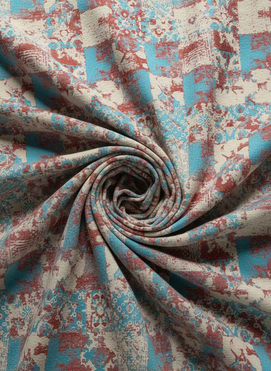 Retro Distressed Geometric Patchwork Chenille Jacquard Fabric