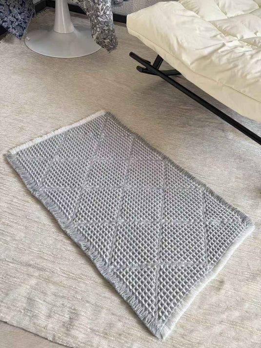 Modern Light Luxury Geometric Waffle Weave Floor Mat