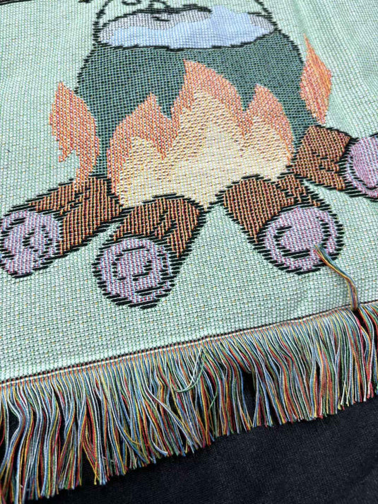 Camping Theme Textile Wallpaper Tapestry with Outdoor Elements for Wall Decor - Fucolina