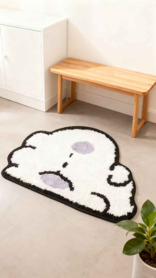 Soft Cute Cartoon Rabbit Flocked Carpet