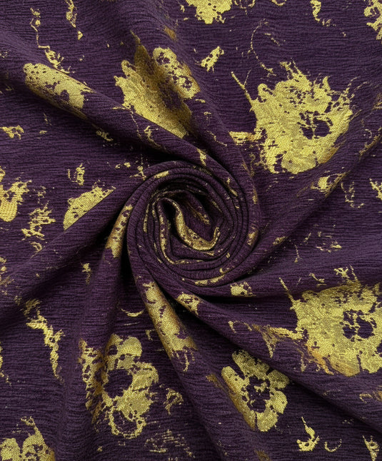 Vintage distressed floral jacquard fabric