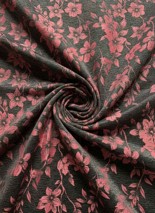 Elegant Vine Floral Chenille Jacquard Fabric