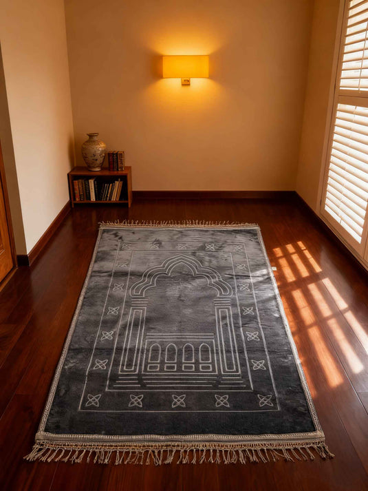Gray Geometric Arch Prayer Rug - Fucolina