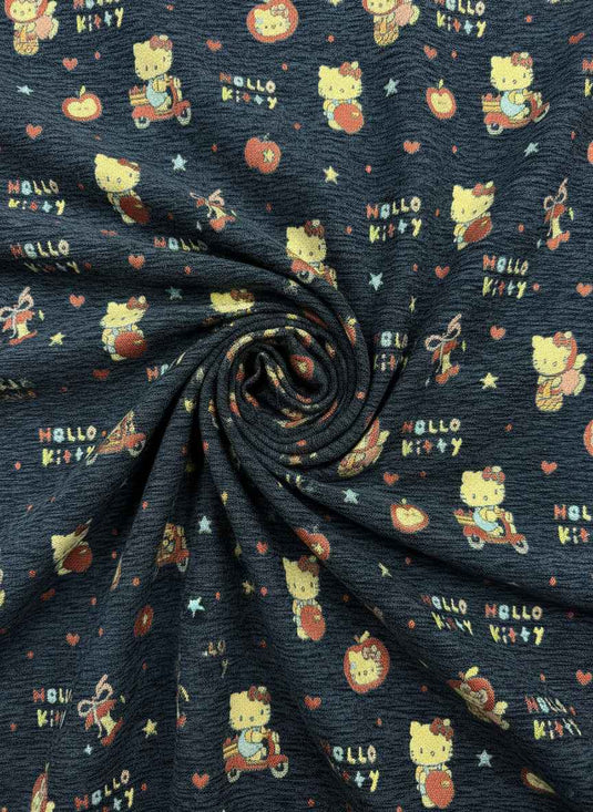 Hello Kitty playful chenille jacquard fabric, a versatile fabric for cute soft furnishings and children's clothing in multiple colors
