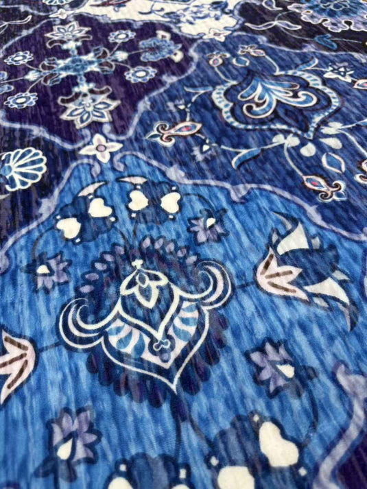 Vintage blue palace style faux cashmere carpet