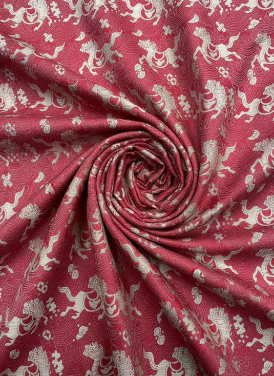 New Chinese Auspicious Beast Pattern Chenille Jacquard Fabric