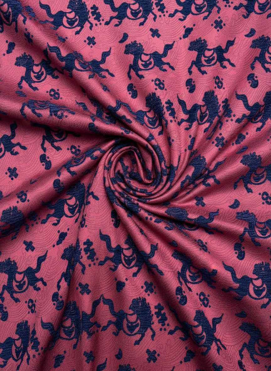 New Chinese Auspicious Beast Pattern Chenille Jacquard Fabric